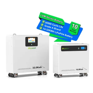 Moveable 51.2V 600Ah Solar Battery 15Kwh 30Kwh 32Kwh Lithium Home Storage Lifepo4 Stackable Hybrid Grid Touch Screen