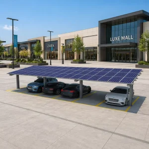 Multi-Car Continuous Solar Carpark Structure Hot Dip Galvanized Steel Profile