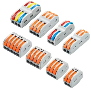 Multi Functional IP67 10A Quick Push Type Terminal Block Copper ABS Wire Connector for PCB FPC
