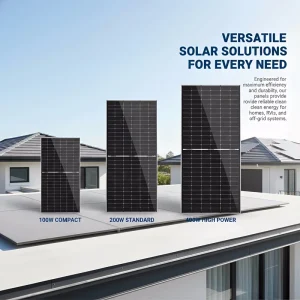 N-Type 100W 200W 400W 550W Monocrystalline Solar Panel for Battery Charging, Boat, RV, and Camper
