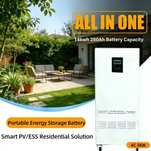 NK005A All-in-One 5kW Inverter and 14kWh 280Ah 51.2V 48V LiFePO4 Battery Pack for Home Solar PV Storage