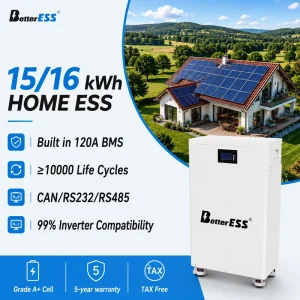 New 16kWh Home Energy Storage 51.2V 280Ah 314Ah Lithium Battery ESS Built in 120A BMS off Grid Solar Power System