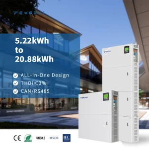 New Design Grade A 102Ah LFP Battery Cells with Single Phase Inverter All in One Energy Storage System for Villas