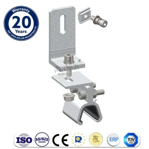 No Drilling Solar Metal Roof Mount Clamp Adjustable Kliplock Solar PV Bracket for Industrial Tin Roof Solar System