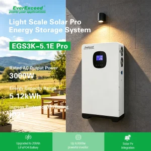 OEM Industrial Integrated Design EGS3K 5.1E Pro 5.12kWh Solar Pro Wall Mounted All In One off Grid LiFePO4 Energy Storage System