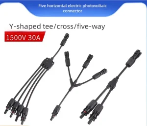 工厂 OEM MC/4 Y 型光伏连接器 2进1出 Y 分支太阳能电缆连接器 1500V IP68 适用于太阳能发电站离网光伏系统