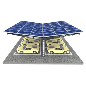 OEM Price Warranty Solar Panel Car Port 10 Years AL6005 T5 Aluminium Structure Solar Roof System Concrete Foundation