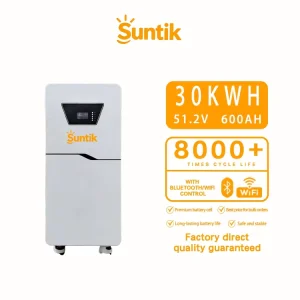 Off-Grid 30kWh Rack-Mounted LiFePO4 Battery System IP65 Protected