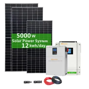 Off Grid Hybrid Solar Power System with 100W Panel 65Ah Battery 500W Inverter for Home Lighting TV Computer and Fan