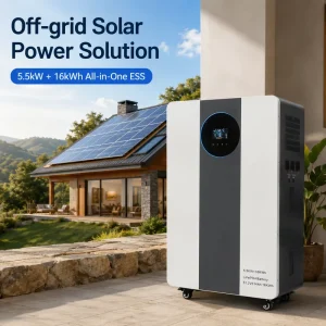 Off Grid Solar Energy System 5.5KW 230V 16KWh LiFePO4 Battery Kit Complete Hybrid Inverter Storage for Independent Living