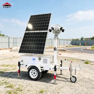 Off Grid Solar Security Trailer Monitoring System Rapid Deployment Parking Lot Management