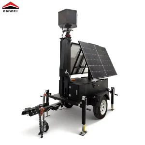 Off Grid Solar Trailer Mobile Wireless CCTV Trailer with 4*200Ah Battery for Long Running Time