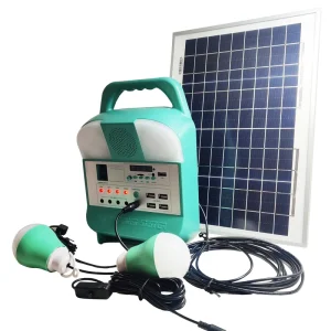 On-Grid Solar Lighting System and Home Solar Power Kit with 3 LED Bulbs and Lithium-Ion Battery
