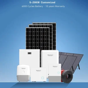 On off Grid 3kw 5kw 6kw 10kw 15kw 20kw 30kw Single Three phase Hybrid Photovoltaic Complete Set Solar Energy Home Power Systems