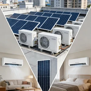 Original Factory 12000BTU 1.5HP 1Ton Solar Powered Mini Split Air Conditioner Low Power Green Energy