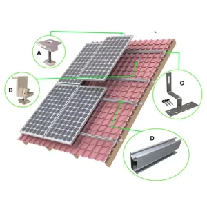 Original Factory Adjustable Solar Mounting System with Solar Tile Roof Hooks