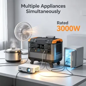 Outdoor 110V 220V 3000W LiFePO4 Portable Solar Power Station with Solar Panel