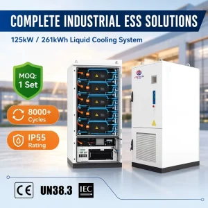 Outdoor 261kWh LiFePO4 Battery System Off Grid Hybrid ESS 125kW Hybrid Inverter Liquid Cooling for Solar Energy System CE