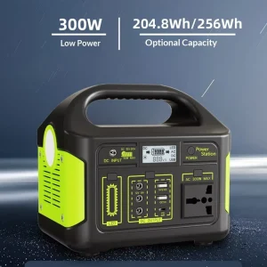 Outdoor 300W Portable Power Station 220V/110V LiFePO4 Battery LCD Display Overvoltage and Overload Protection
