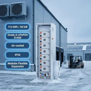 Outdoor All-in-One 112 kWh Solar Battery Energy Storage System 50 kW Hybrid Inverter Industrial Batteries