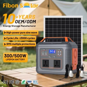 Outdoor Camping LiFePO4 Battery Portable Power Station 200W 300W 400W 500W Professional Certificated Solar Energy Generator