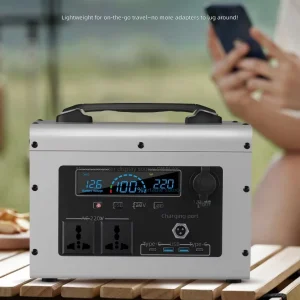 Outdoor Camping Portable Power Station 700W PWM Car Solar Generator LED Light Emergency Supply RV Trip Fishing Pure Sine Wave