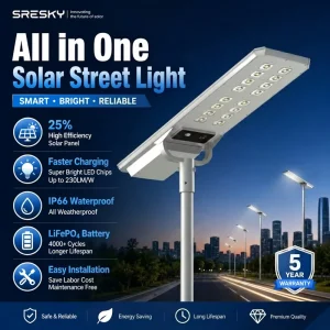 Outdoor Commercial Solar Street Light Waterproof With Panel Driveway Lighting