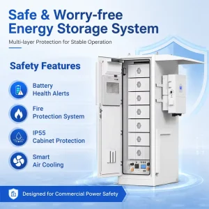 Outdoor Commercial and Industrial 112kWh LiFePO4 Battery Energy Storage Cabinet BESS for PV Grid Backup Projects