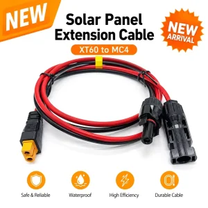 Outdoor DC Solar Cable 12AWG Waterproof Adapter Wire for Balcony Solar