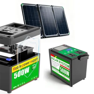 Outdoor Portable Camping LiFePO4 Battery 500W Rechargeable Solar Generator Home Emergency Backup Power System External Battery