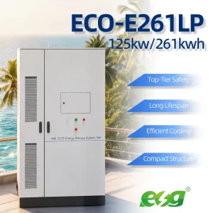 Outdoor Solar BESS 125kW 261kWh LiFePO4 Liquid-cooled CAN Integrated Energy Storage Cabinet off Grid IP55 Protection 8000 Cycles