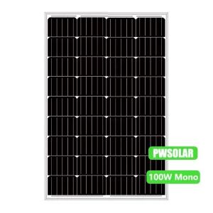 每瓦成本效益最高的 PERC 太阳能电池板 100W 36 片系列单晶太阳能电池板 中国光伏晶体太阳能电池 PWSOLAR