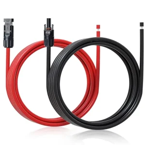 PV 连接电缆 10 英尺 10AWG 镀锡铜 PVC 太阳能延长电缆 DC IP67 防水 30A 快速连接器