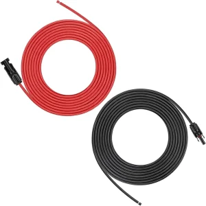 PV 连接电缆 20 英尺 10AWG 铜导体 PVC 太阳能延长电缆 母 公连接器 IP67 级太阳能连接线