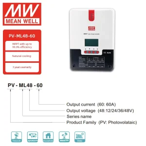 PV ML48 60 MPPT Solar Charge Controller 12V 24V 36V 48V Auto 60A Solar Regulator 99% Efficiency 3Yr Warranty