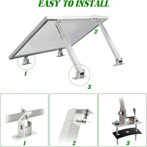 PV Roof Mounting Brackets with Adjustable Hanger Bolt and Rear Leg for Tile Roofs