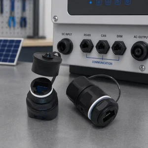 PV Solar COM Connector RJ45 Panel Cable Connector with Dust proof Cap