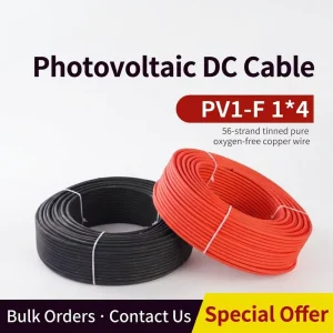 PV1-f 太阳能电缆 用于光伏板连接 铜质XLPO单芯直流线 适用于太阳能发电厂屋顶安装光伏系统