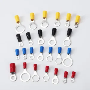 PVC Insulated Tin Plated Ring Electrical Crimp Terminal Copper Cable Lug Brass Wire Connector RV3.5 8