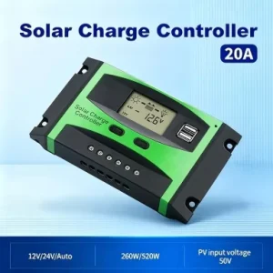 PWM Solar Charge Controller 12V 24V Auto Recognize Battery Voltage LCD Display Dual USB Solar Battery Regulator