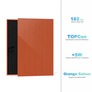 Paneles Solares Monocrystalline Solar PV Panel Long Warranty Red Colorful RAL Photovoltaic 182mm TOPCON Modules