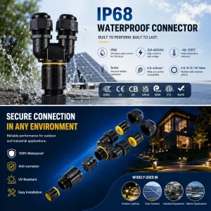Patented IP68 Waterproof Brass Connector Single Core 1 in 2 Out 32A 450V Screw Terminal M25 3 Way Cable Gland Joiner