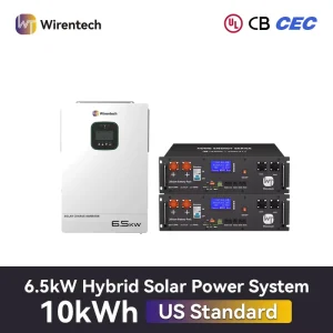 Photovoltaic Backup System 5.12kWh Rack Battery With 6500W Hybrid Inverter IP22 LiFePO4 Battery Storage