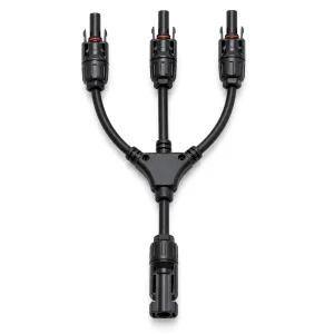 Photovoltaic Cable Connector Y Shaped Three Solar Panel Assembly 1000V 30A Copper Core IP68 Customized Length Size