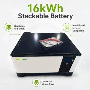 Photovoltaic Home Energy16kWh Stackable Solar Battery Storage System 32kWh 48kWh 64kWh with Wheel Base for Multi Brand Inverters