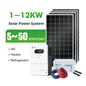 Photovoltaic Solar Home Lighting System 8kW 10kVA Off-Grid Kit with Lithium Batteries