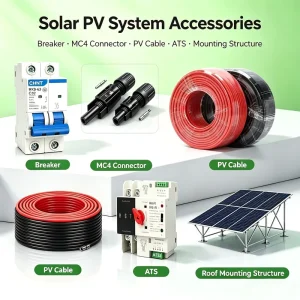 Photovoltaic Systems Accessories Cable MC4 Bracket Circuit Breaker Power Meter