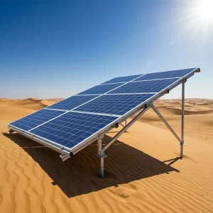 Plain Solar Power Station Hot Dip Galvanized Solar Ground Mounting Stand System