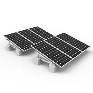 Plastic Ground Support for Aluminum Alloy Ballasted Flat-roof Solar Panel System Anodized Surface Wind Load 60m/s Snow Load