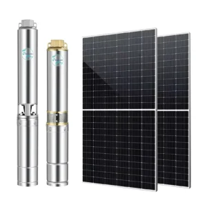 Plastic Impeller Solar Deep Well Borehole Pumping Machine Submersible Water Pump